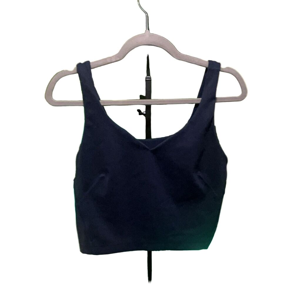 Lululemon V-Neck Crop Top Sports Bra LW1ESTS.02 Navy Blue Size M